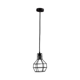 Lampada a sospensione in metallo retrò Mini Garage, nera, 1 lampadina E26/E27