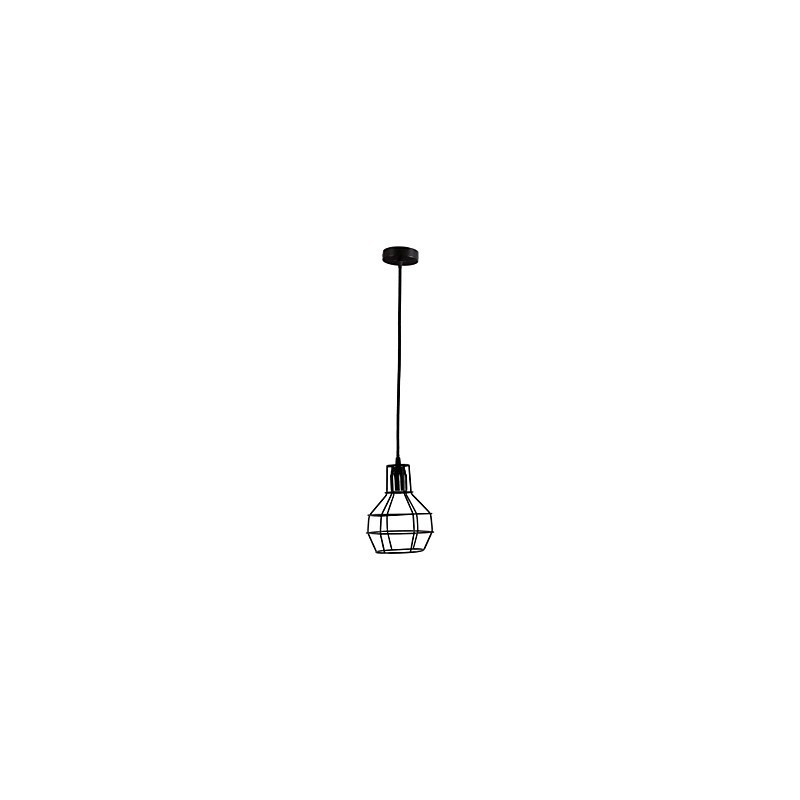 Lampada a sospensione in metallo retrò Mini Garage, nera, 1 lampadina E26/E27