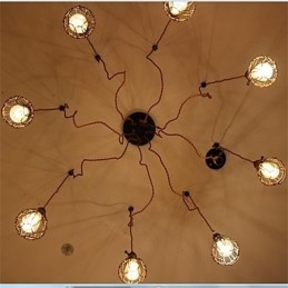 Lampadario a sospensione country retrò a 8 luci