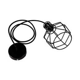 Lampada a sospensione in metallo retrò Mini Garage, nera, 1 lampadina E26/E27