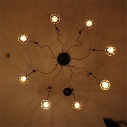 Lampadario a sospensione country retrò a 8 luci