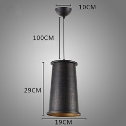 Lampada a sospensione retrò in metallo, catena regolabile 100 cm, 1 lampadina E26/E27