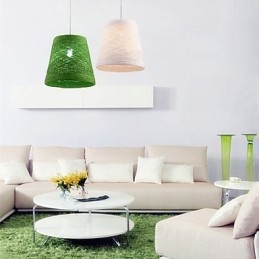 Lampada a sospensione moderna in rattan intrecciato Cany a testa singola