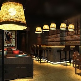 Lampada a sospensione moderna in rattan intrecciato Cany a testa singola