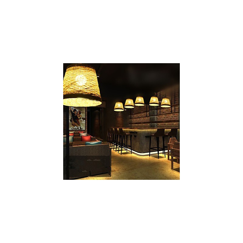 Lampada a sospensione moderna in rattan intrecciato Cany a testa singola