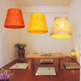 Lampada a sospensione moderna in rattan intrecciato Cany a testa singola
