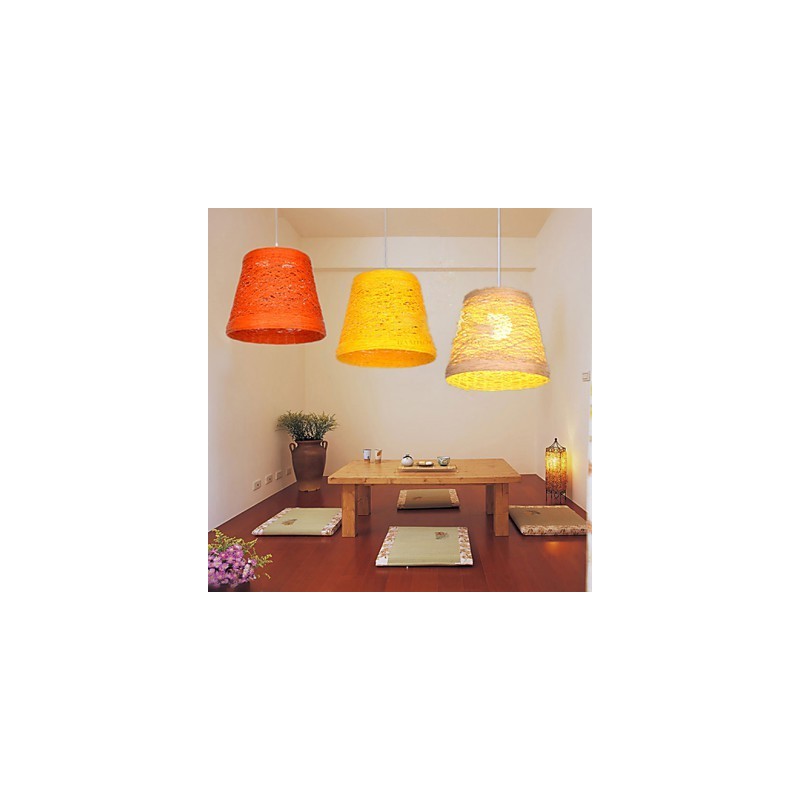 Lampada a sospensione moderna in rattan intrecciato Cany a testa singola
