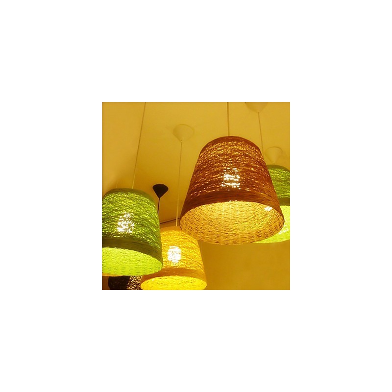 Lampada a sospensione moderna in rattan intrecciato Cany a testa singola