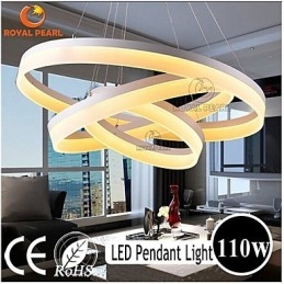 Lampada a sospensione moderna in acrilico bianco LED 130W 3 livelli