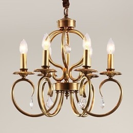 Lampadario a sospensione mini classico tradizionale in metallo finitura ottone