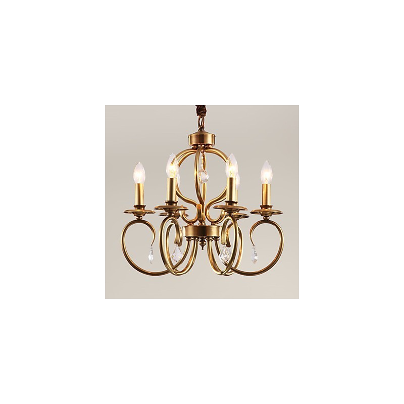 Lampadario a sospensione mini classico tradizionale in metallo finitura ottone
