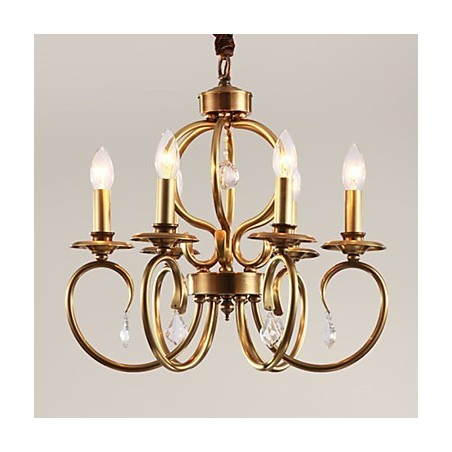 Lampadario a sospensione mini classico tradizionale in metallo finitura ottone