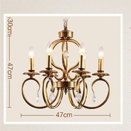 Lampadario a sospensione mini classico tradizionale in metallo finitura ottone