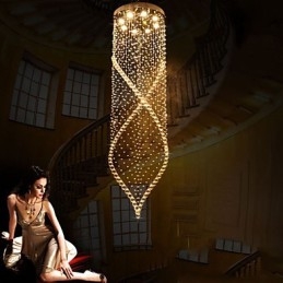 Lampadario a sospensione in cristallo K9 trasparente con finitura argento, GU10