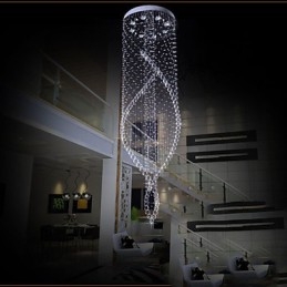 Lampadario a sospensione in cristallo K9 trasparente con finitura argento, GU10