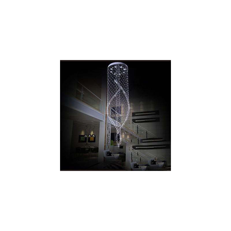 Lampadario a sospensione in cristallo K9 trasparente con finitura argento, GU10