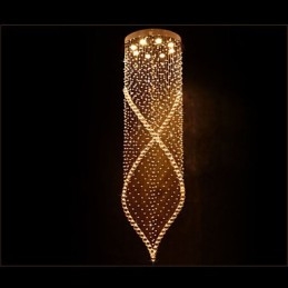 Lampadario a sospensione in cristallo K9 trasparente con finitura argento, GU10