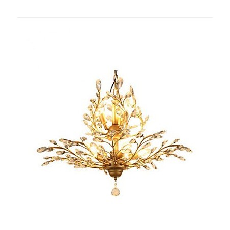 Lampadario retrò mediterraneo con ventosa, 1 livello, metallo oro e nero, 3 lampadine E12/E14