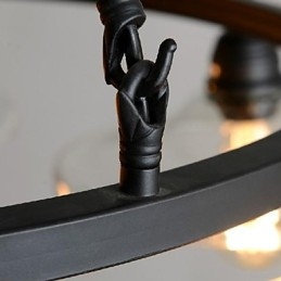 Lampada a sospensione mini retrò country in metallo dipinto, lanterna classica