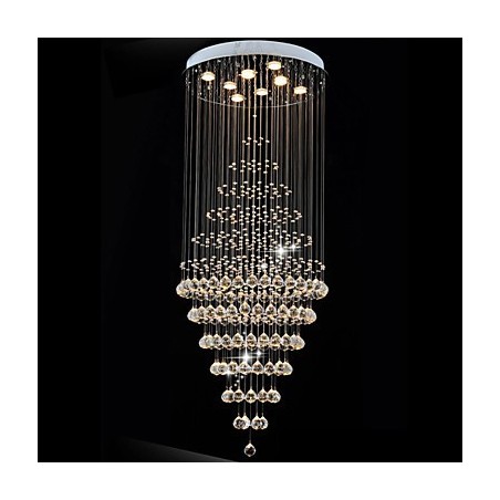 Lampadario moderno in cristallo con 8 lampadine H180 cm
