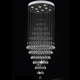 Lampadario moderno in cristallo con 8 lampadine H180 cm