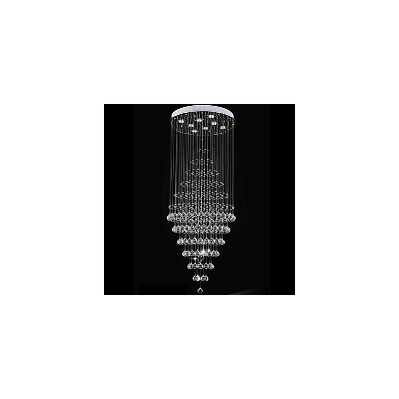 Lampadario moderno in cristallo con 8 lampadine H180 cm
