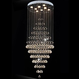 Lampadario moderno in cristallo con 8 lampadine H180 cm