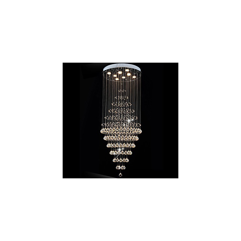Lampadario moderno in cristallo con 8 lampadine H180 cm