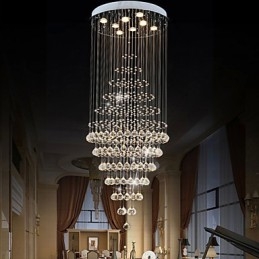 Lampadario moderno in cristallo con 8 lampadine H180 cm