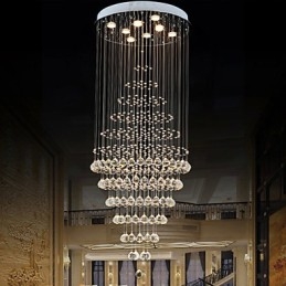 Lampadario moderno in cristallo con 8 lampadine H180 cm