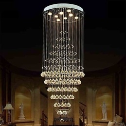 Lampadario moderno in cristallo con 8 lampadine H180 cm