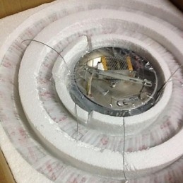 Lampada a sospensione in cristallo e metallo elettroplaccato, 3 livelli, LED integrato