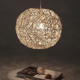 Lampada a sospensione artistica Cany a goccia in legno e metallo, 3 luci E26/E27