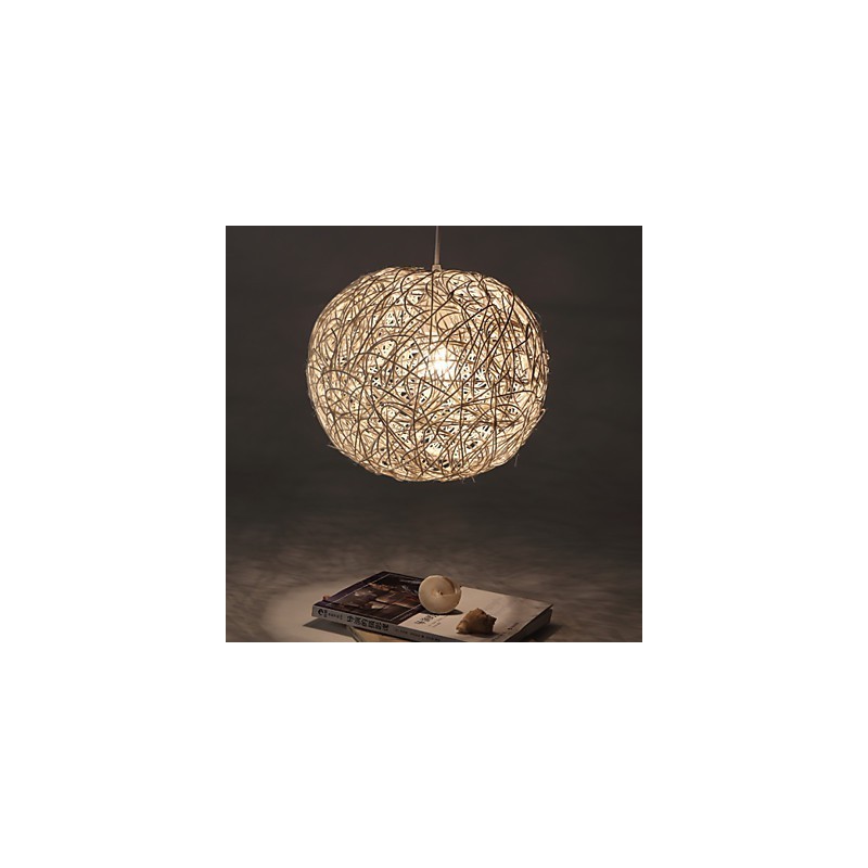 Lampada a sospensione artistica Cany a goccia in legno e metallo, 3 luci E26/E27