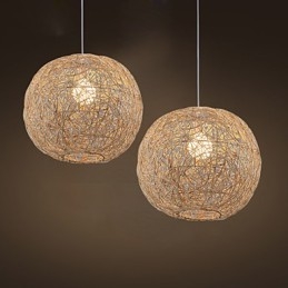 Lampada a sospensione artistica Cany a goccia in legno e metallo, 3 luci E26/E27