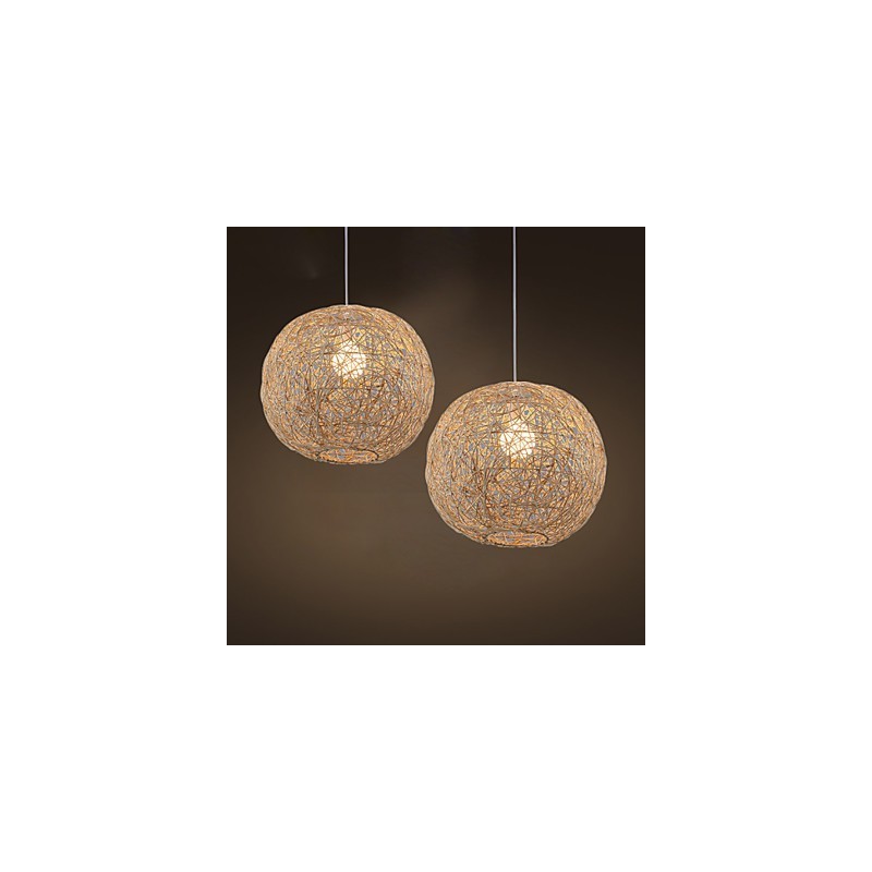 Lampada a sospensione artistica Cany a goccia in legno e metallo, 3 luci E26/E27