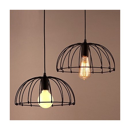 Lampada a sospensione retrò in metallo nero