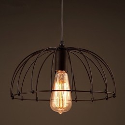 Lampada a sospensione retrò in metallo nero