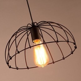 Lampada a sospensione retrò in metallo nero