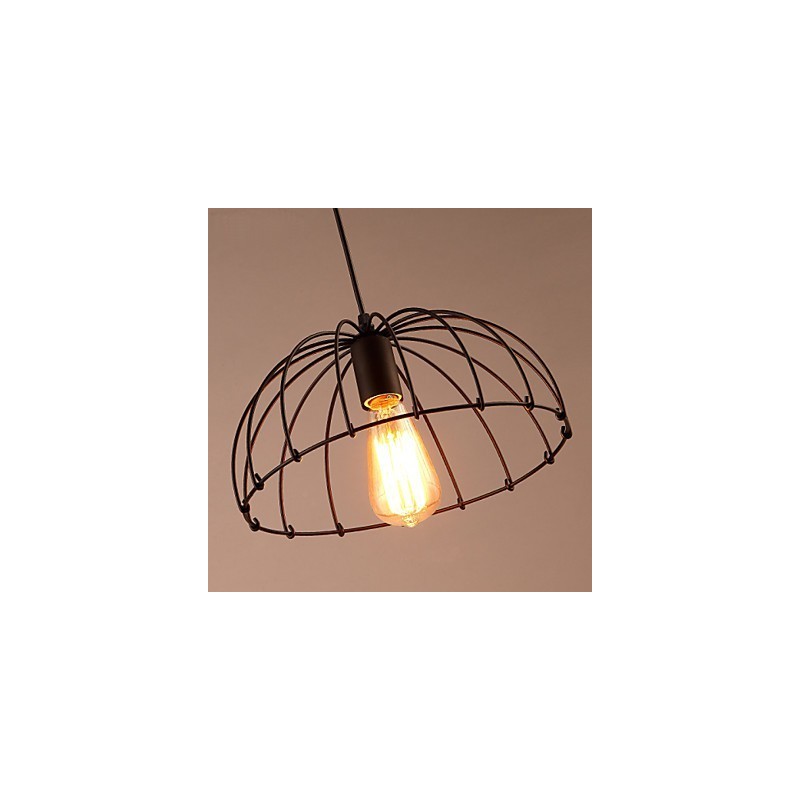 Lampada a sospensione retrò in metallo nero