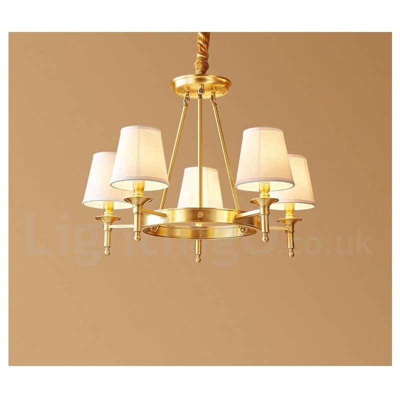 Lampadario rotondo in ottone puro classico tradizionale