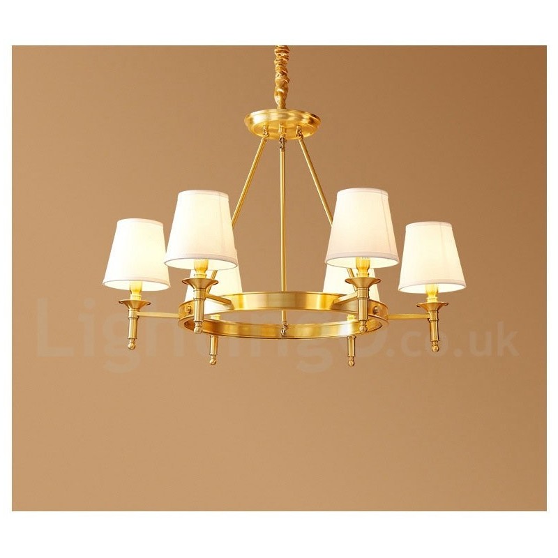 Lampadario rotondo in ottone puro classico tradizionale