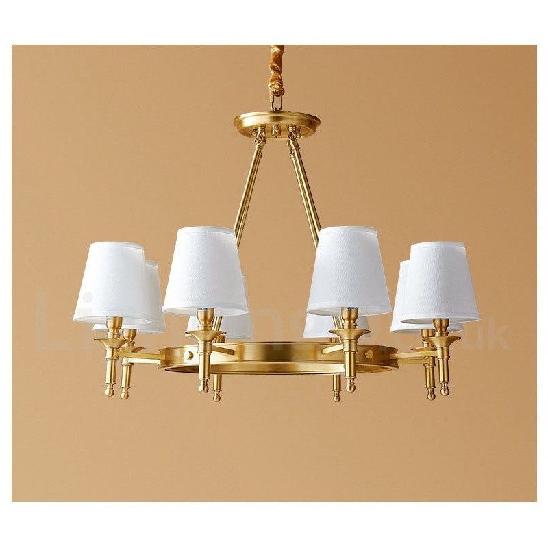 Lampadario rotondo in ottone puro classico tradizionale