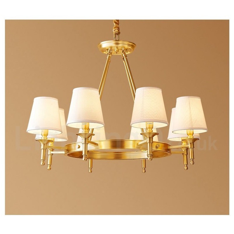 Lampadario rotondo in ottone puro classico tradizionale
