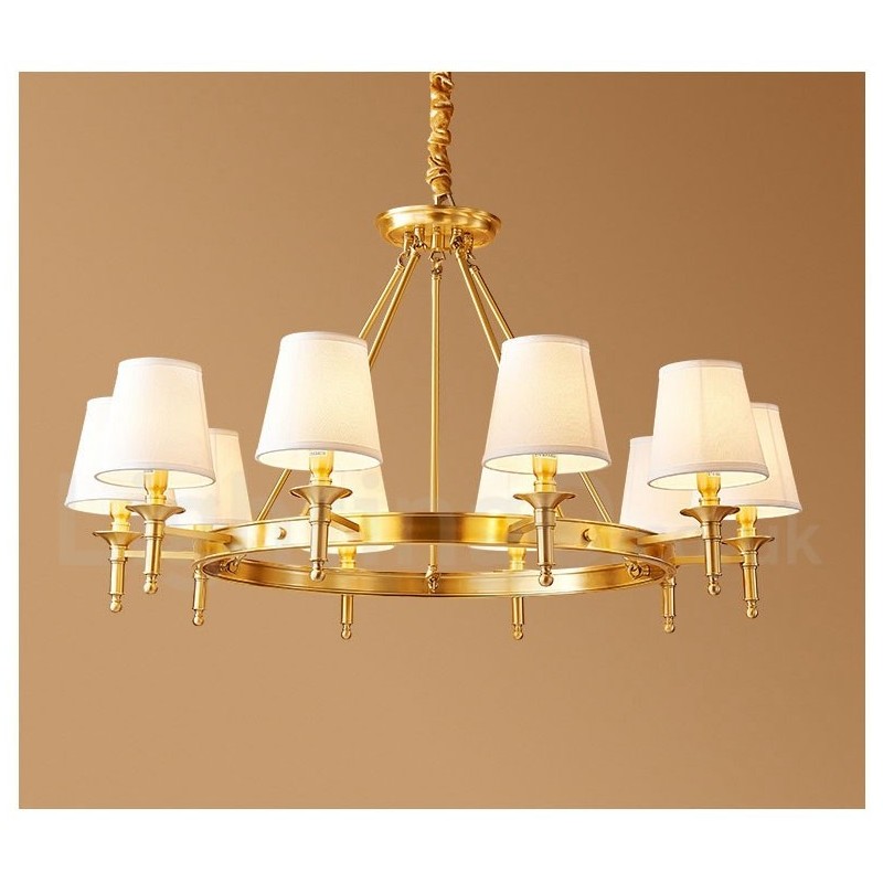 Lampadario rotondo in ottone puro classico tradizionale