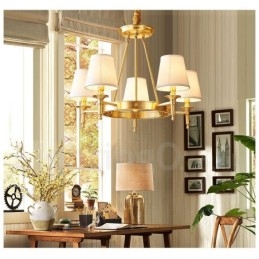 Lampadario rotondo in ottone puro classico tradizionale