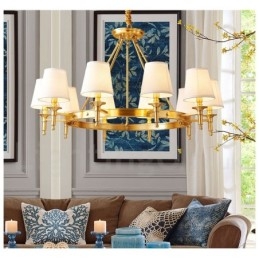 Lampadario rotondo in ottone puro classico tradizionale