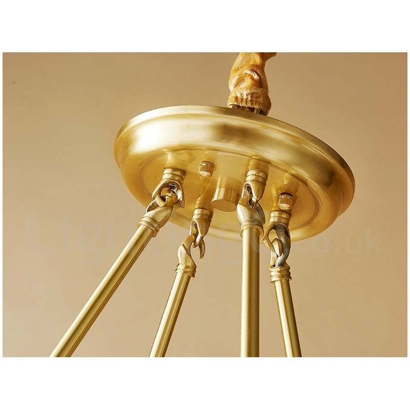 Lampadario rotondo in ottone puro classico tradizionale