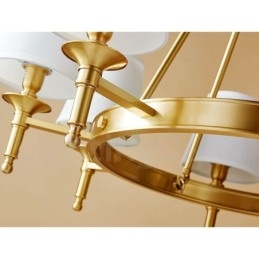 Lampadario rotondo in ottone puro classico tradizionale