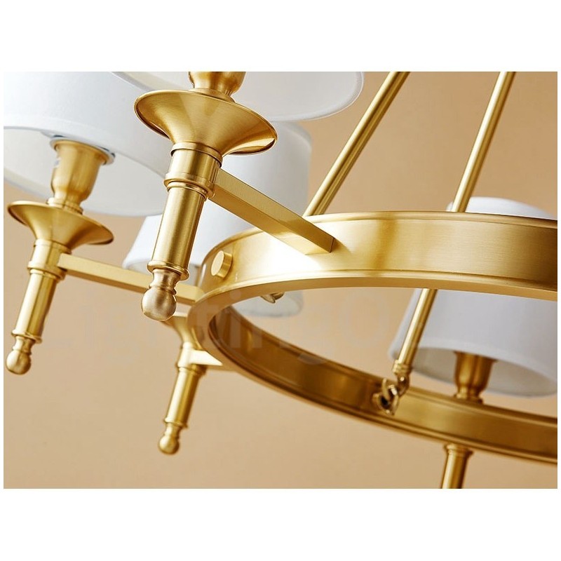 Lampadario rotondo in ottone puro classico tradizionale